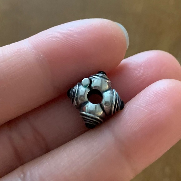 Retired HTF Pandora "Hypnotize" Black Onyx Safety Clip Stopper Charm - Picture 5 of 11